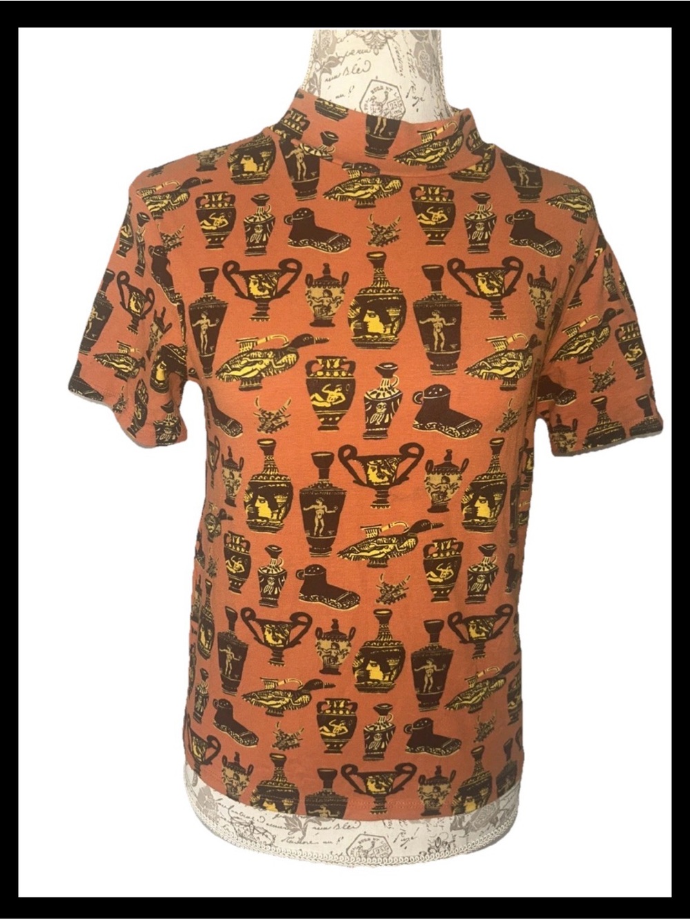 NOOWORKS Joyce Pots Egyptian Print Jersey Stretch T Shirt Women’s Size L